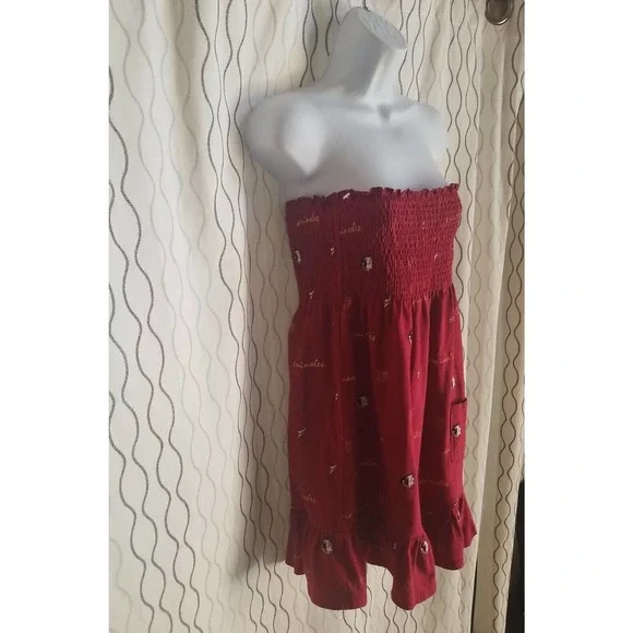 es COLLEGE CLASSICS SUNDRESS STRAPLESS FS Seminole Red White Strips Size XL - Picture 8 of 12